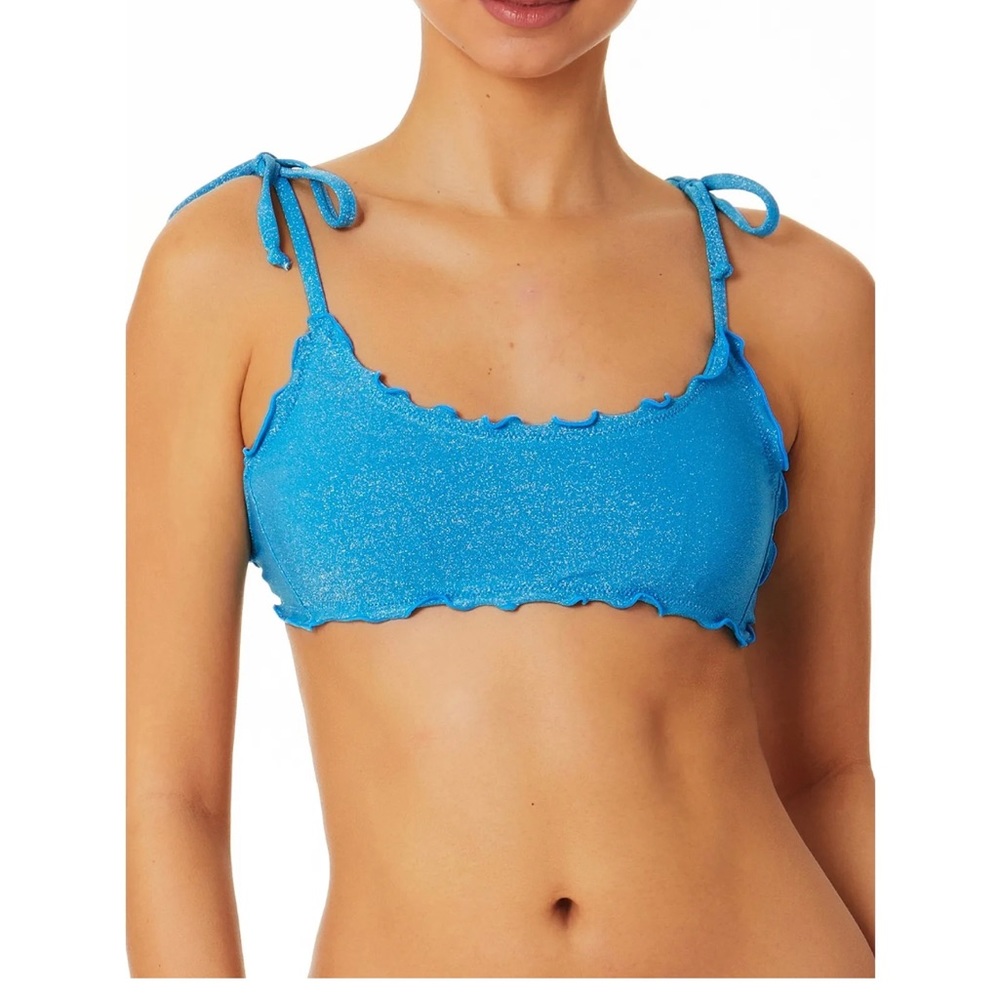 NWT Junior’s Size Large No Boundaries Two Piece Bikini Set in Blue Lurex - Picture 2 of 15